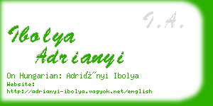 ibolya adrianyi business card